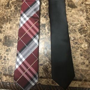 Striped and black tie